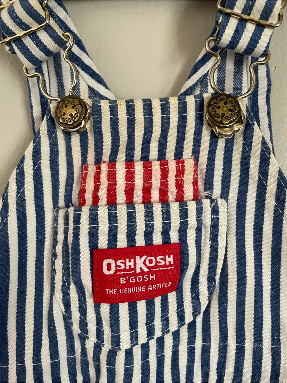 Vtg OshKosh B'gosh World's Best Overalls Train Conductor USA Made Sz 12 Mos